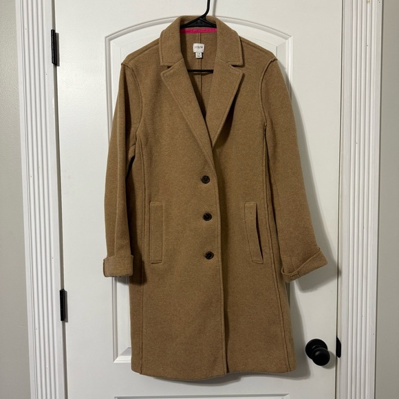 J. Crew Jackets & Blazers - J. Crew Boiled Wool Blend Top Coat Women’s Size 14 AP683 Heather Acorn